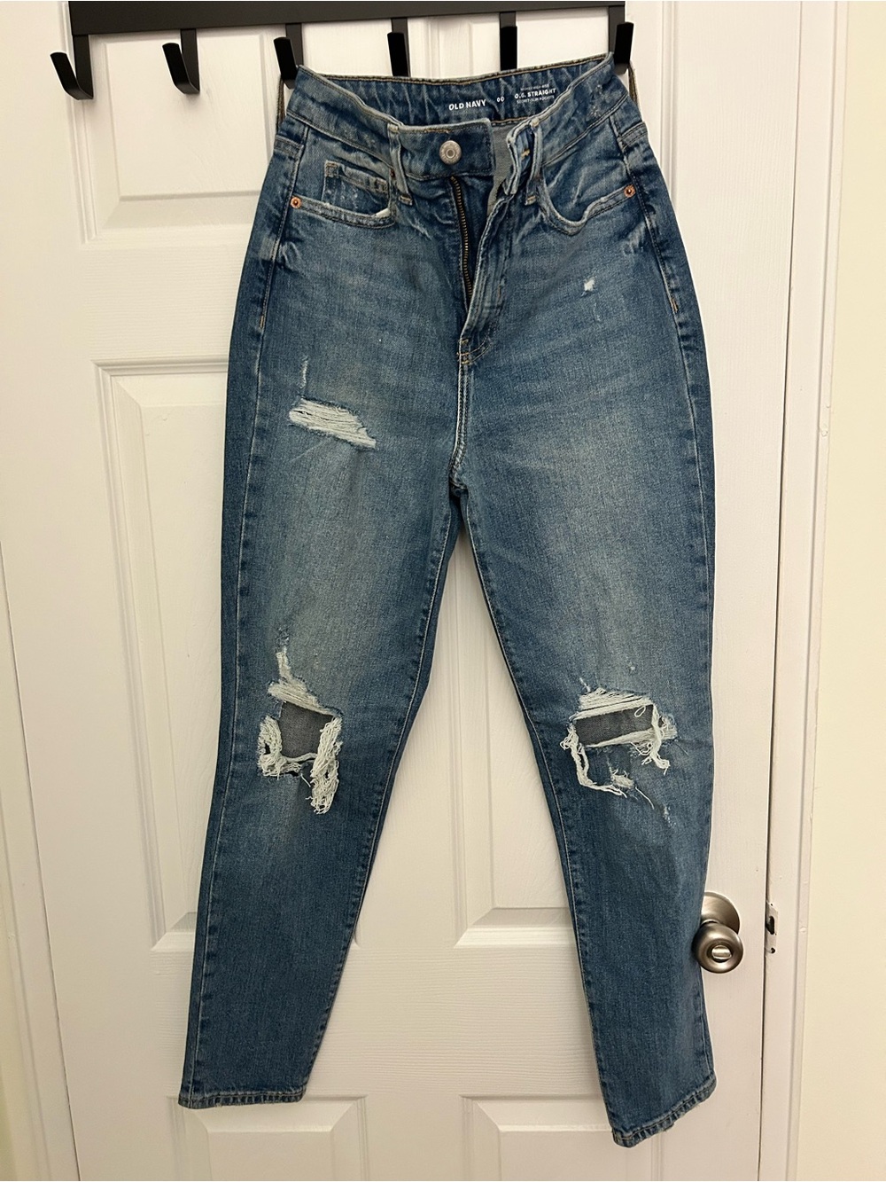 Old Navy Distressed High-Rise Medium Wash Jeans